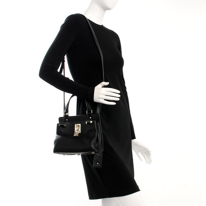 Valentino Garavani Alce Printed Calfskin Small Joylock Satchel Black 2 of 7