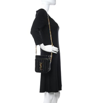 Saint Laurent Patent Matelasse Monogram Vicky Vanity Black 2 of 11