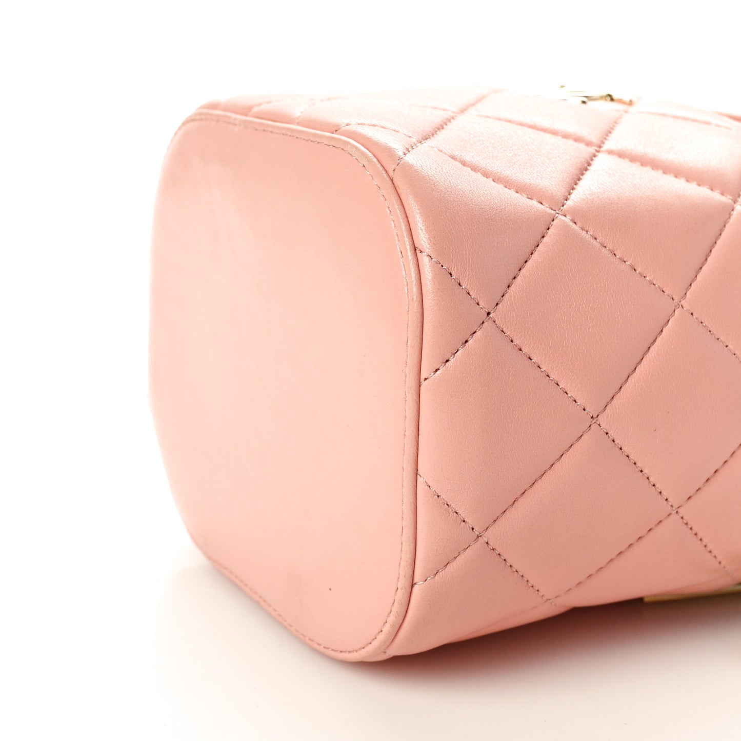 Lambskin Quilted Trendy Vanity Case Pink