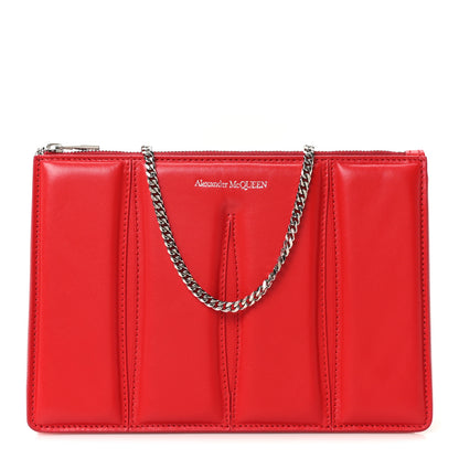 Alexander McQueen Calfskin Slash Pouch Welsh Red 1 of 9