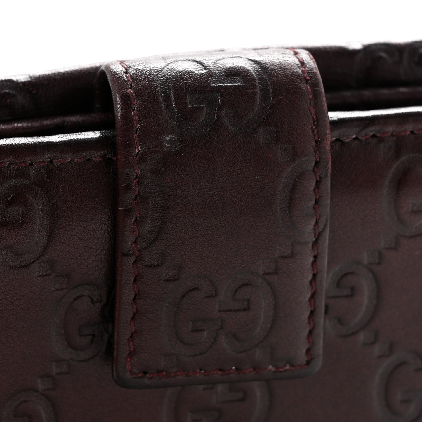 Guccissima Lovely Heart French Flap Wallet Brown
