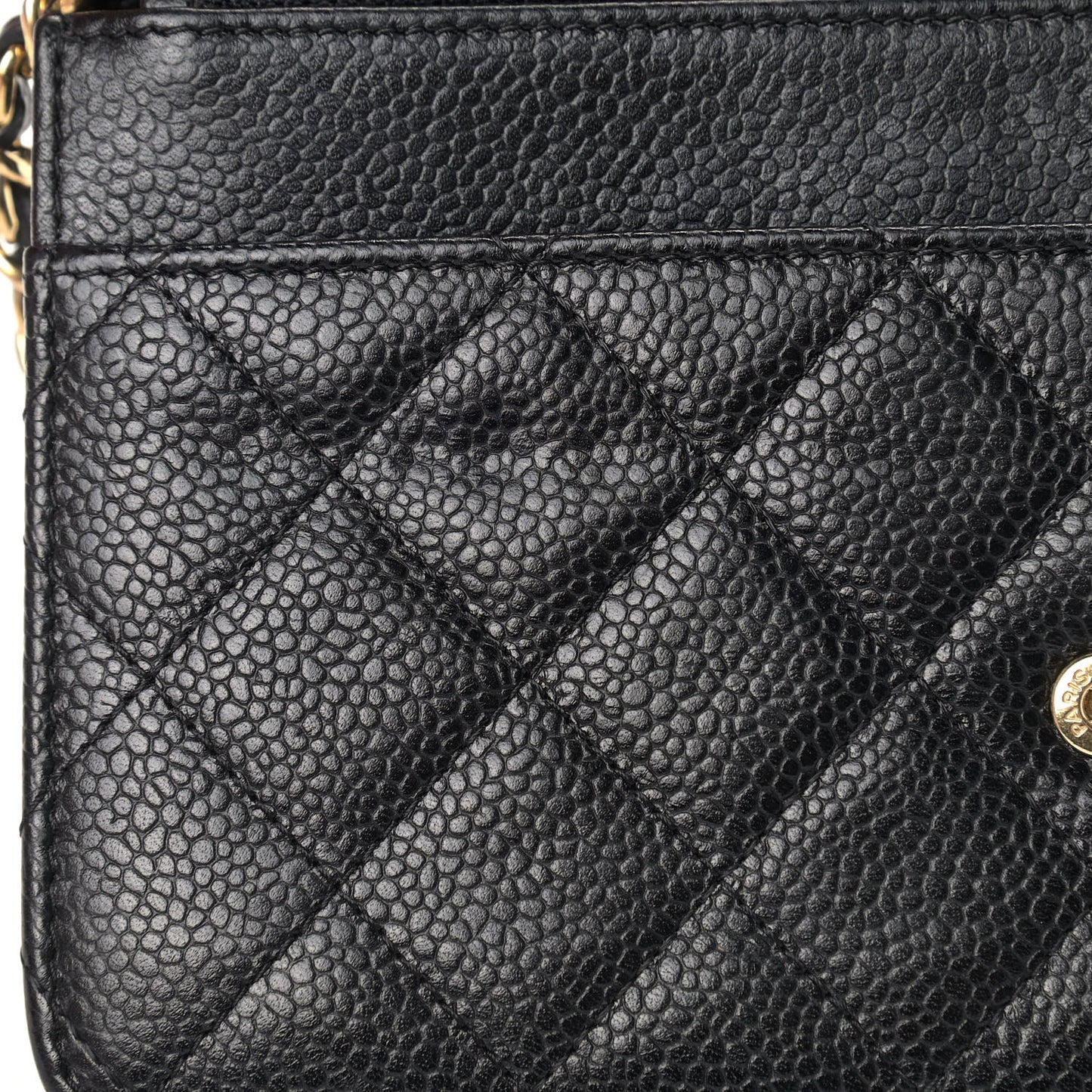 Caviar Quilted Wallet On Chain WOC Black