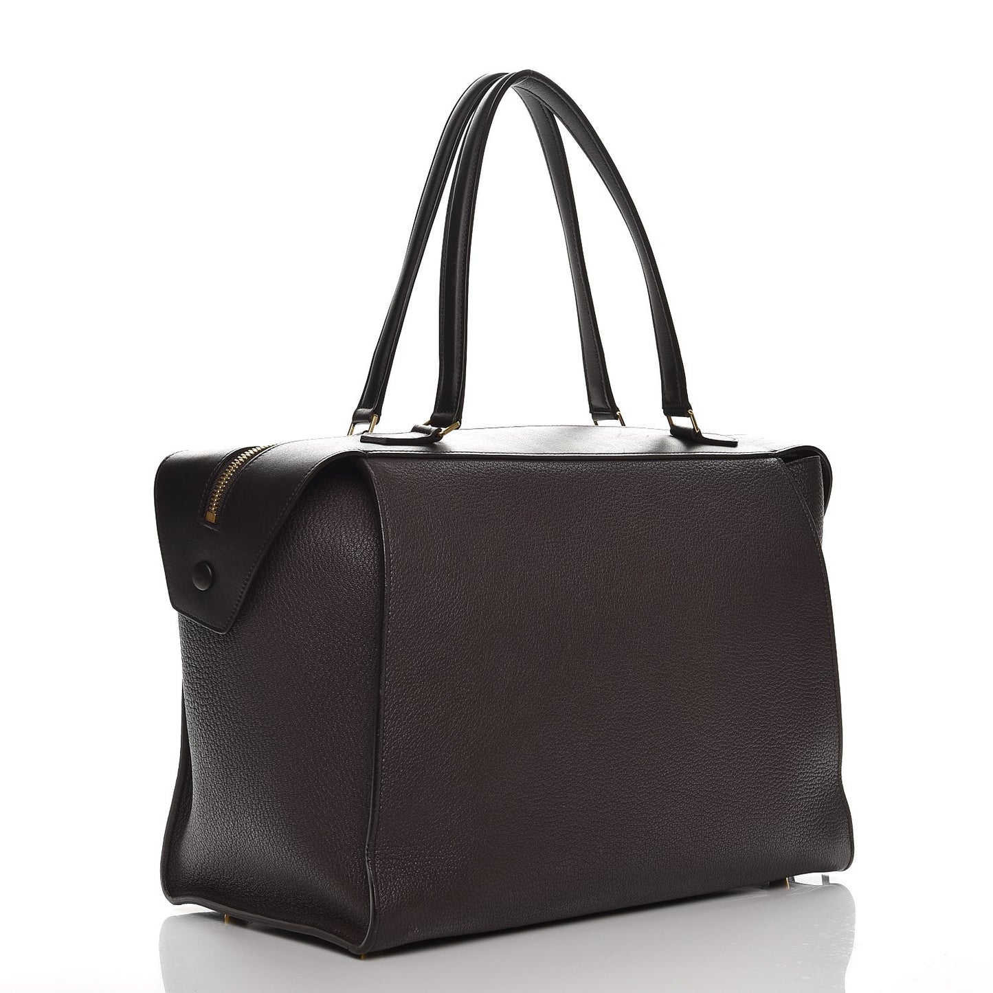 Goatskin Smooth Calfskin Small Ring Bag Dark Taupe