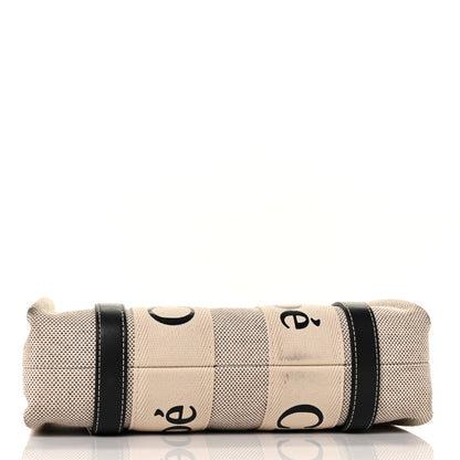Chloe Cotton Calfskin Small Woody Ribbon Tote White 3 of 7