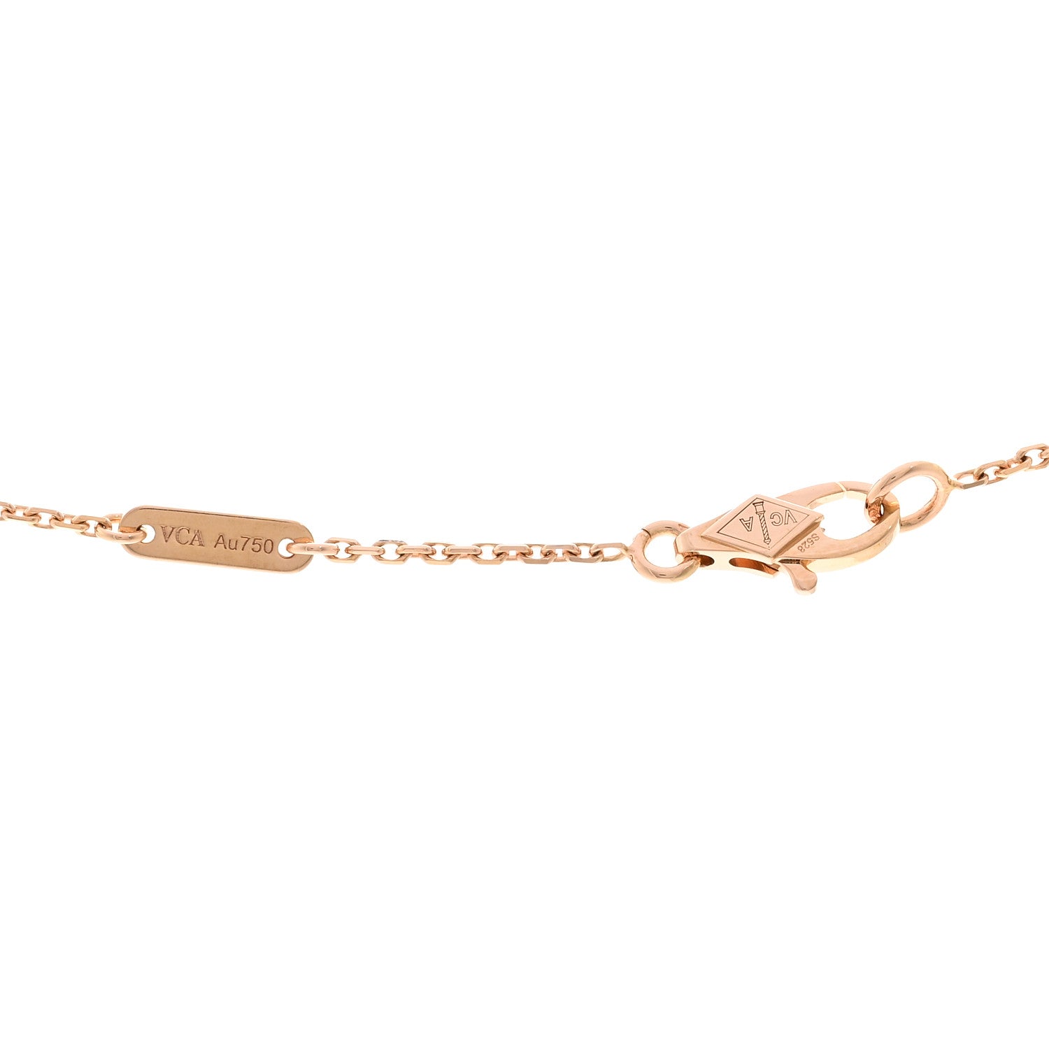 Van Cleef & Arpels 18K Rose Gold Carnelian Sweet Alhambra Pendant Necklace 4 of 5