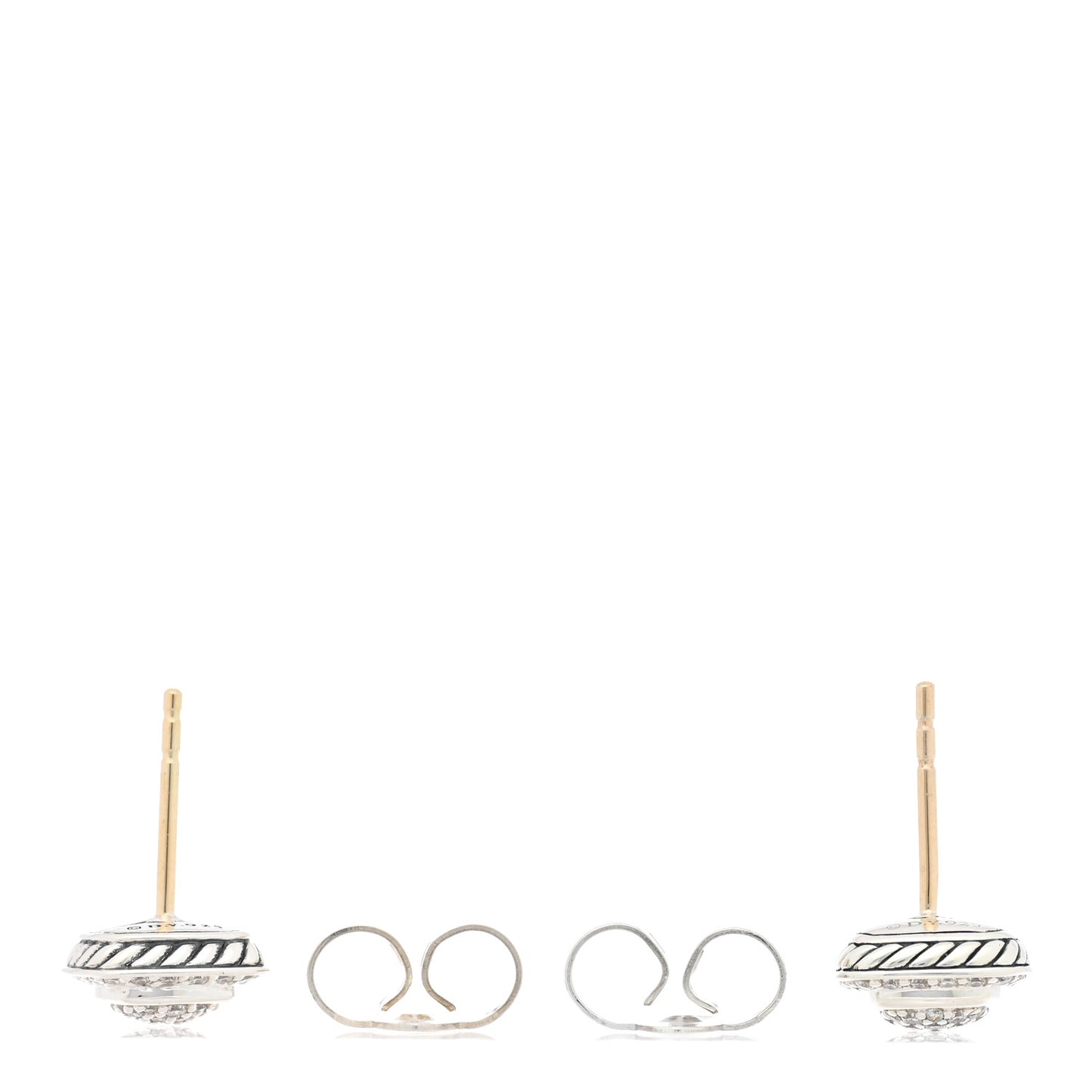 Sterling Silver Diamond 5mm Pave Albion Earrings