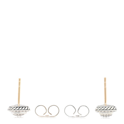 David Yurman Sterling Silver Diamond 5mm Pave Albion Earrings 3 of 4