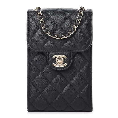 Chanel Caviar Quilted Classic Phone Holder Black 1 of 12