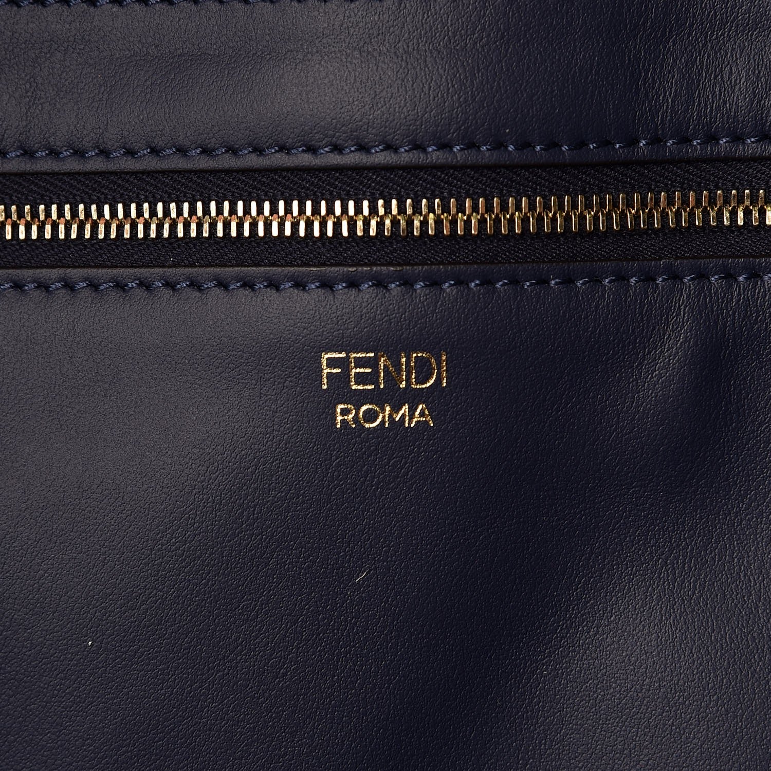 Fendi X FILA Glazed Fabric FF 1974 Mania Shopping Tote Bag Mogano Panna Blueberry 6 of 7