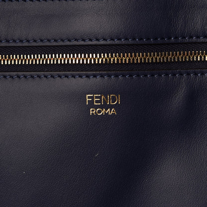 Fendi X FILA Glazed Fabric FF 1974 Mania Shopping Tote Bag Mogano Panna Blueberry 6 of 7