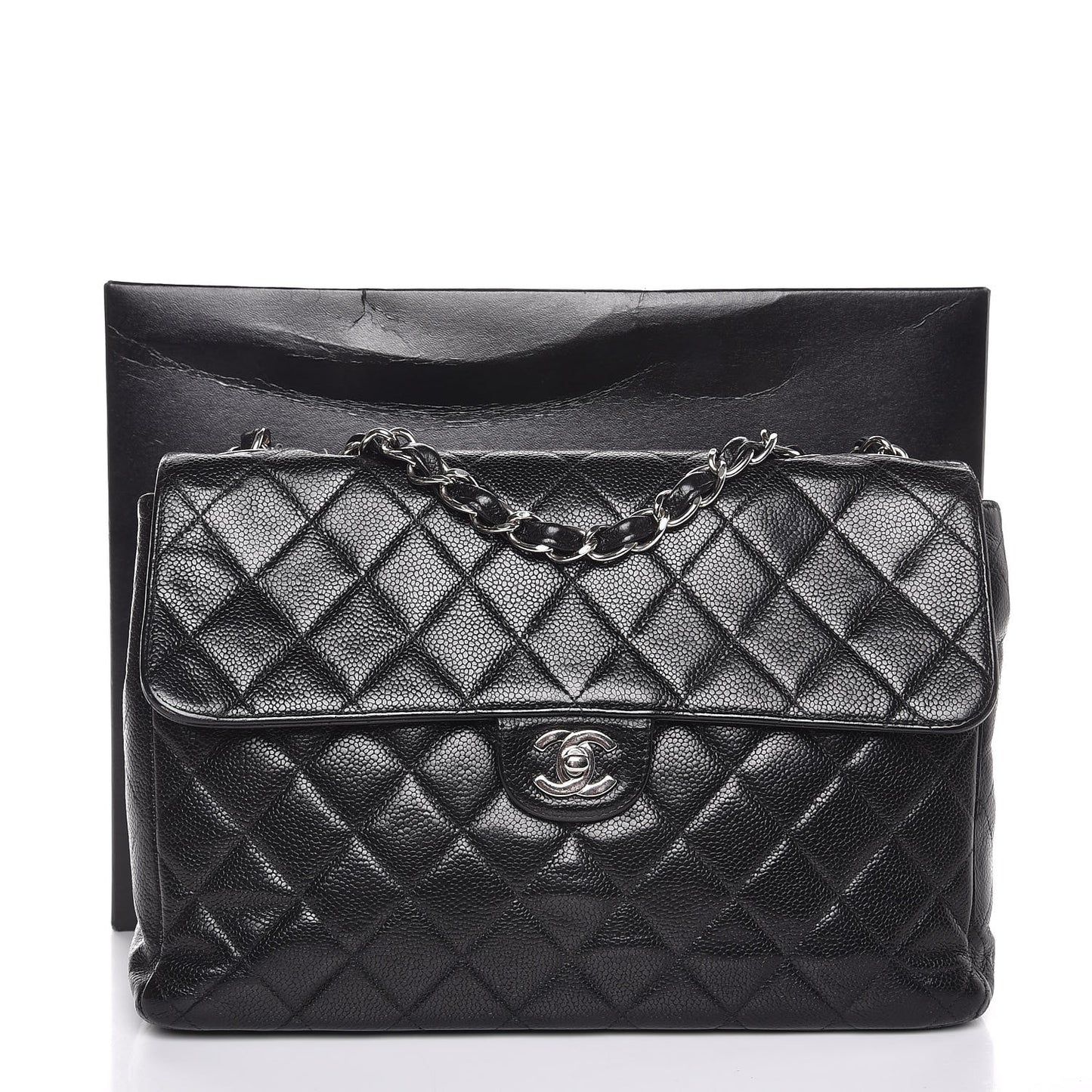 Caviar Quilted Jumbo Single Flap Black
