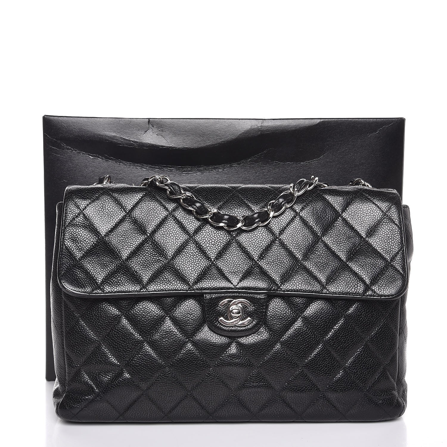 Chanel Caviar Quilted Jumbo Single Flap Black 6 of 6