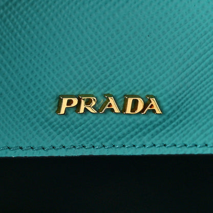 Prada Saffiano Cuir Medium Bi-Color Double Bag Giada Baltico 6 of 8
