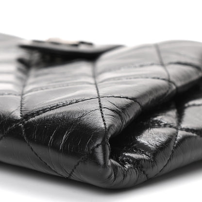 Chanel Glazed Calfskin Quilted Coco Pleats Chain Clutch Black 10 of 12