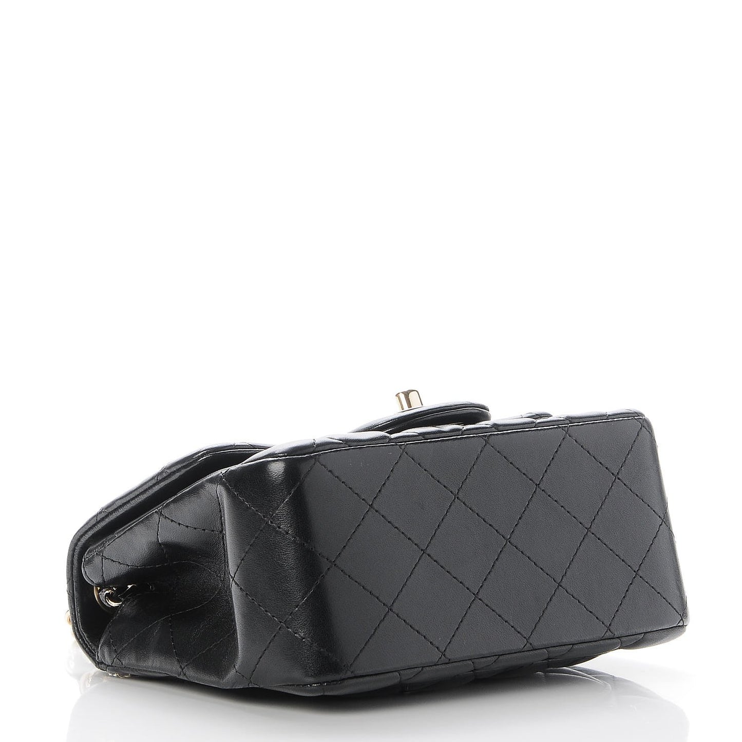 Lambskin Quilted Mini Square Flap Black