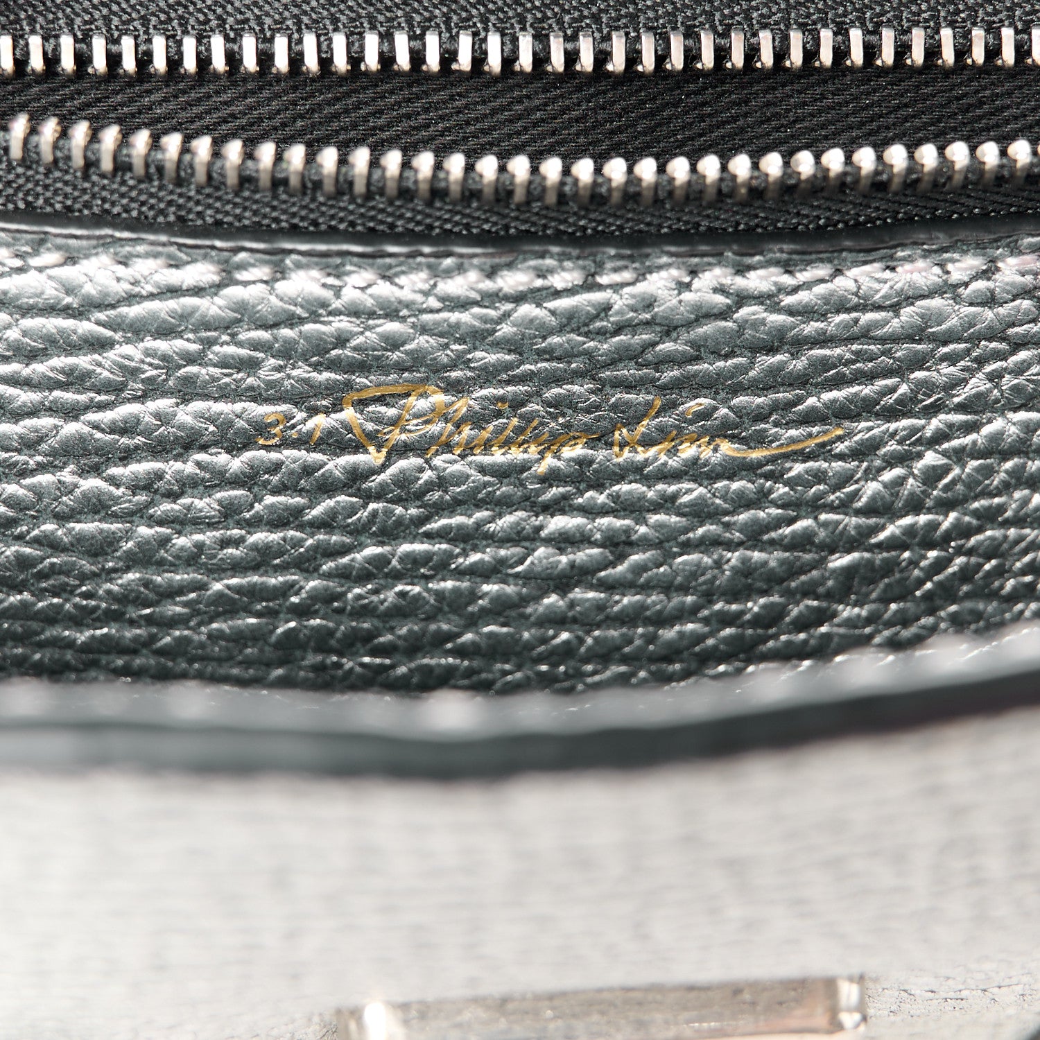 3.1 Phillip Lim Metallic Textured Calfskin Mini Pashli Satchel Black Silver 6 of 10