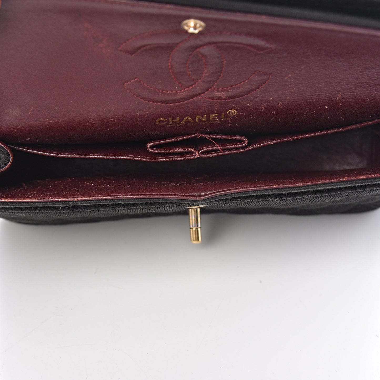 Jersey Quilted Small Double Flap Black