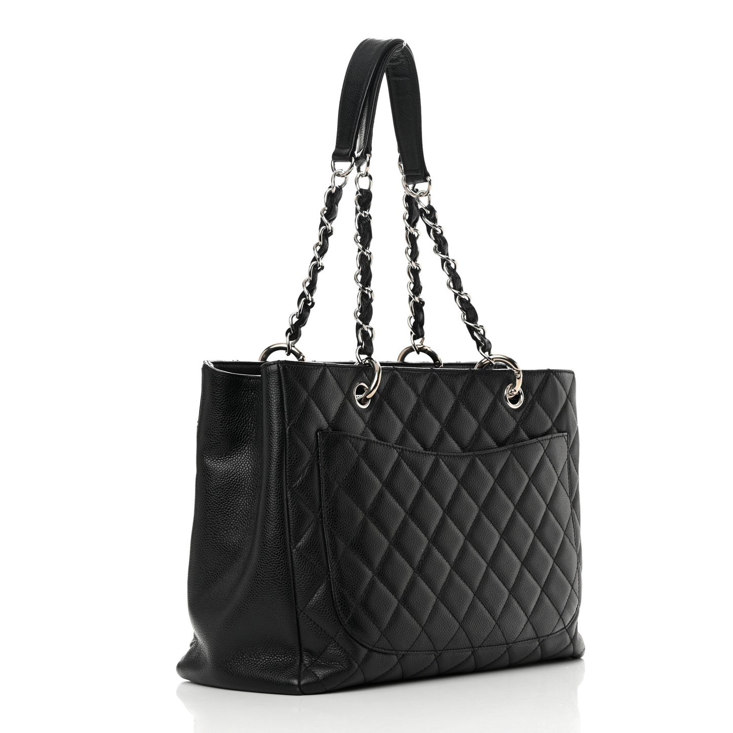 Caviar Quilted Grand Shopping Tote GST Black