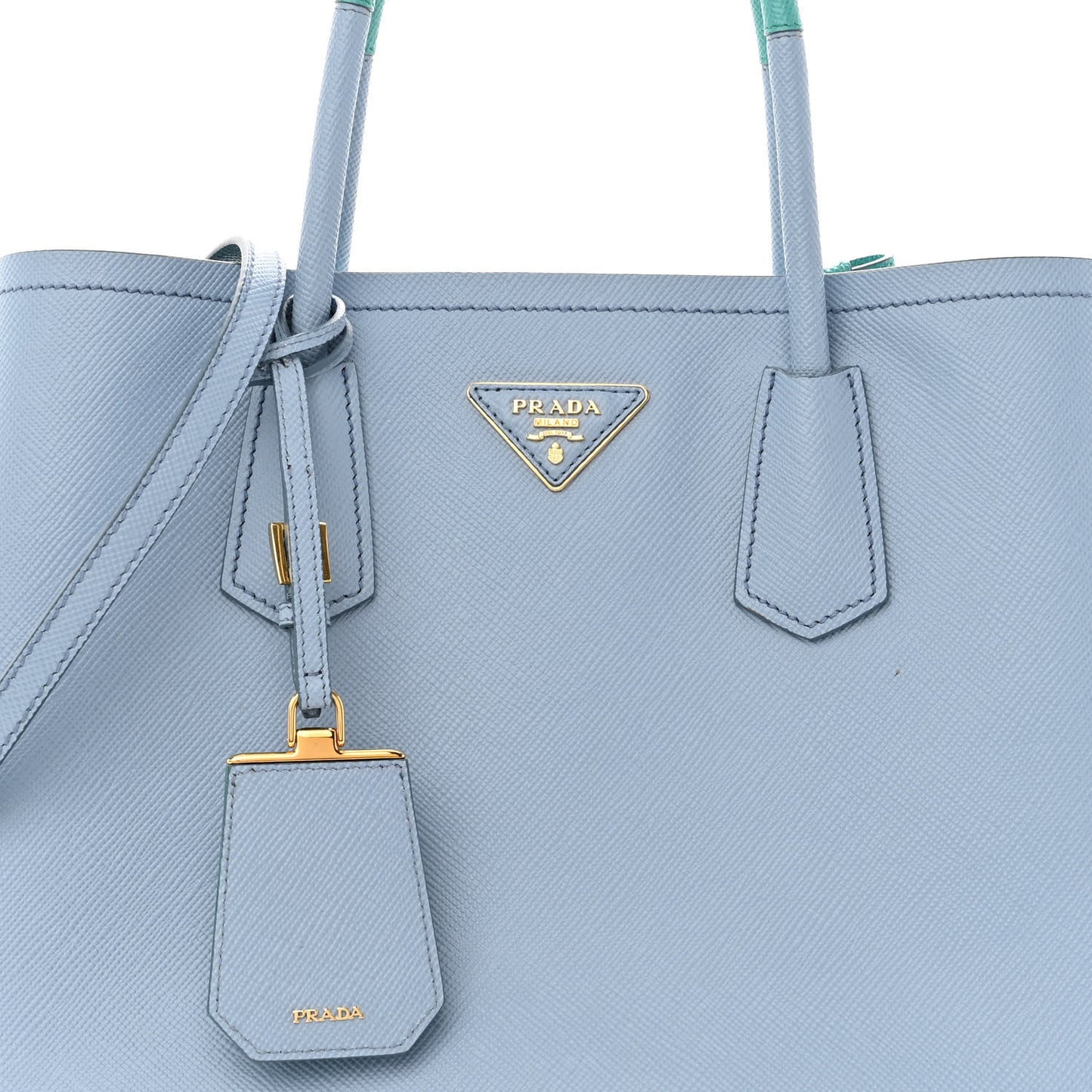 Saffiano Cuir Bi-Color Medium Double Bag Astrale Giada