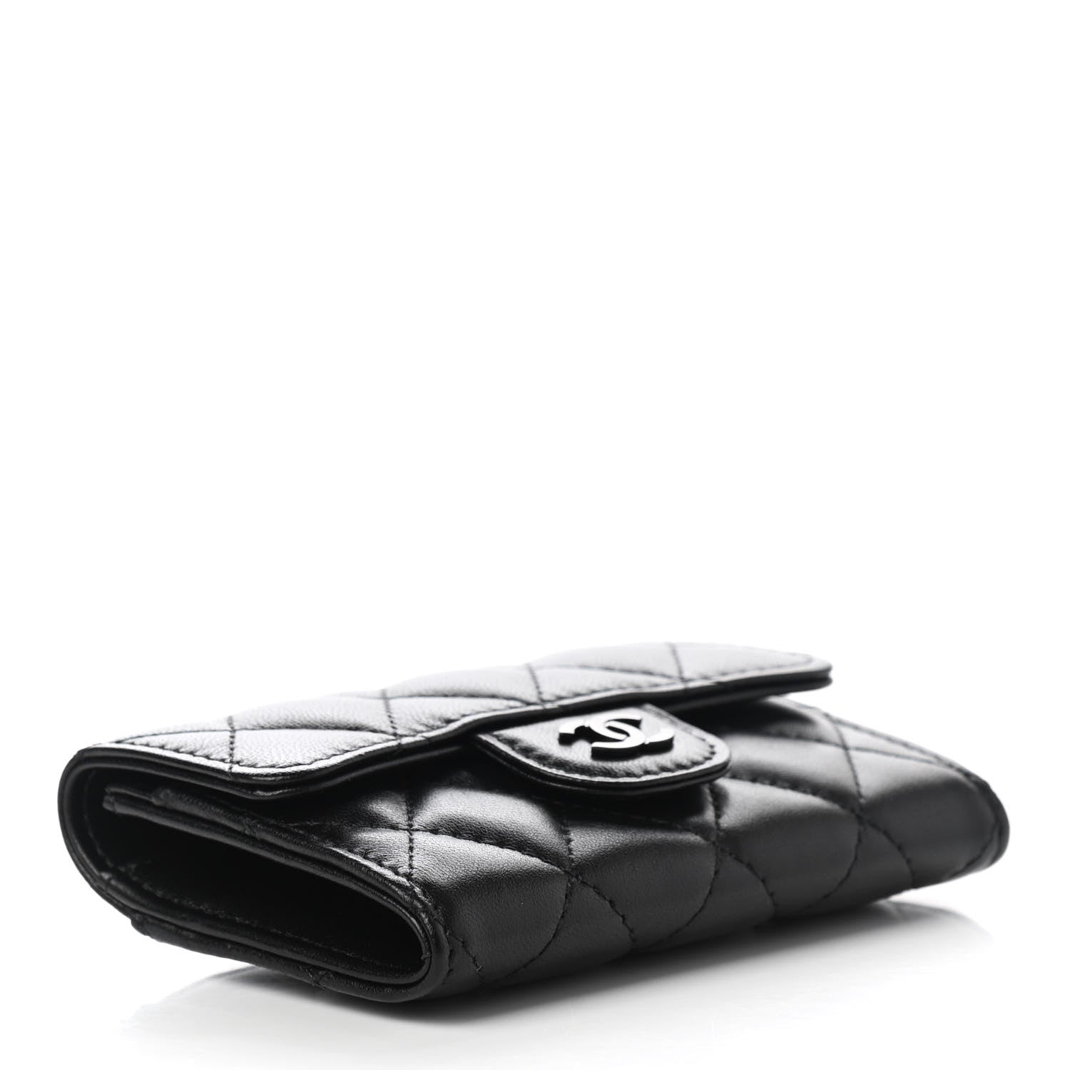 Chanel Lambskin Quilted Flap Card Holder Wallet So Black 4 of 11