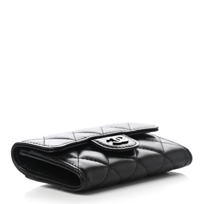 Chanel Lambskin Quilted Flap Card Holder Wallet So Black 4 of 11