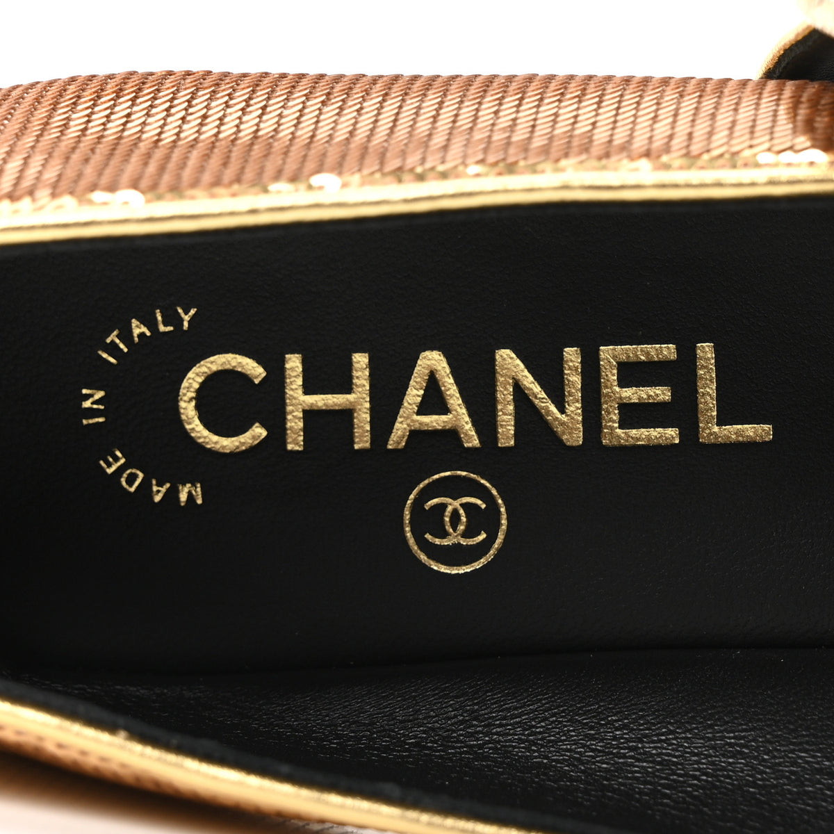 Chanel Sequin Mary Jane Flats 40 Golden 8 of 10