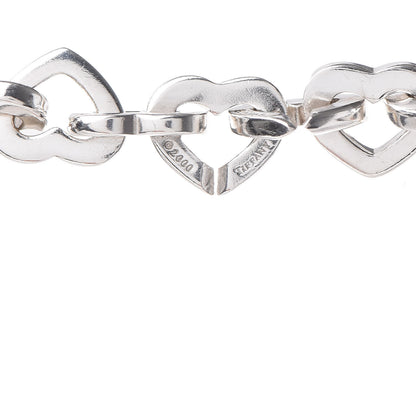 Tiffany Sterling Silver 18K Yellow Gold Heart Link Necklace 4 of 6