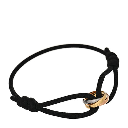 Cartier 18k Pink Yellow White Gold Trinity Adjustable Cord Bracelet Black 1 of 4