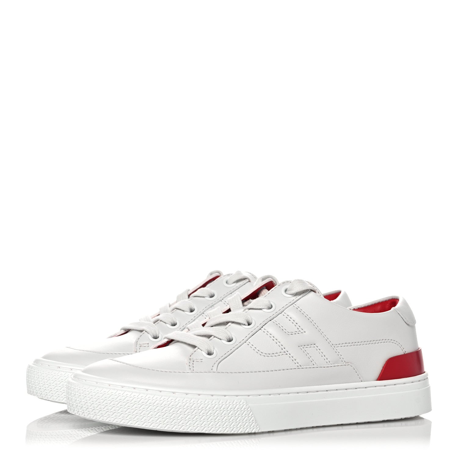 Hermes Calfskin Deep Sneakers 35 White Lipstick Red 5 of 8