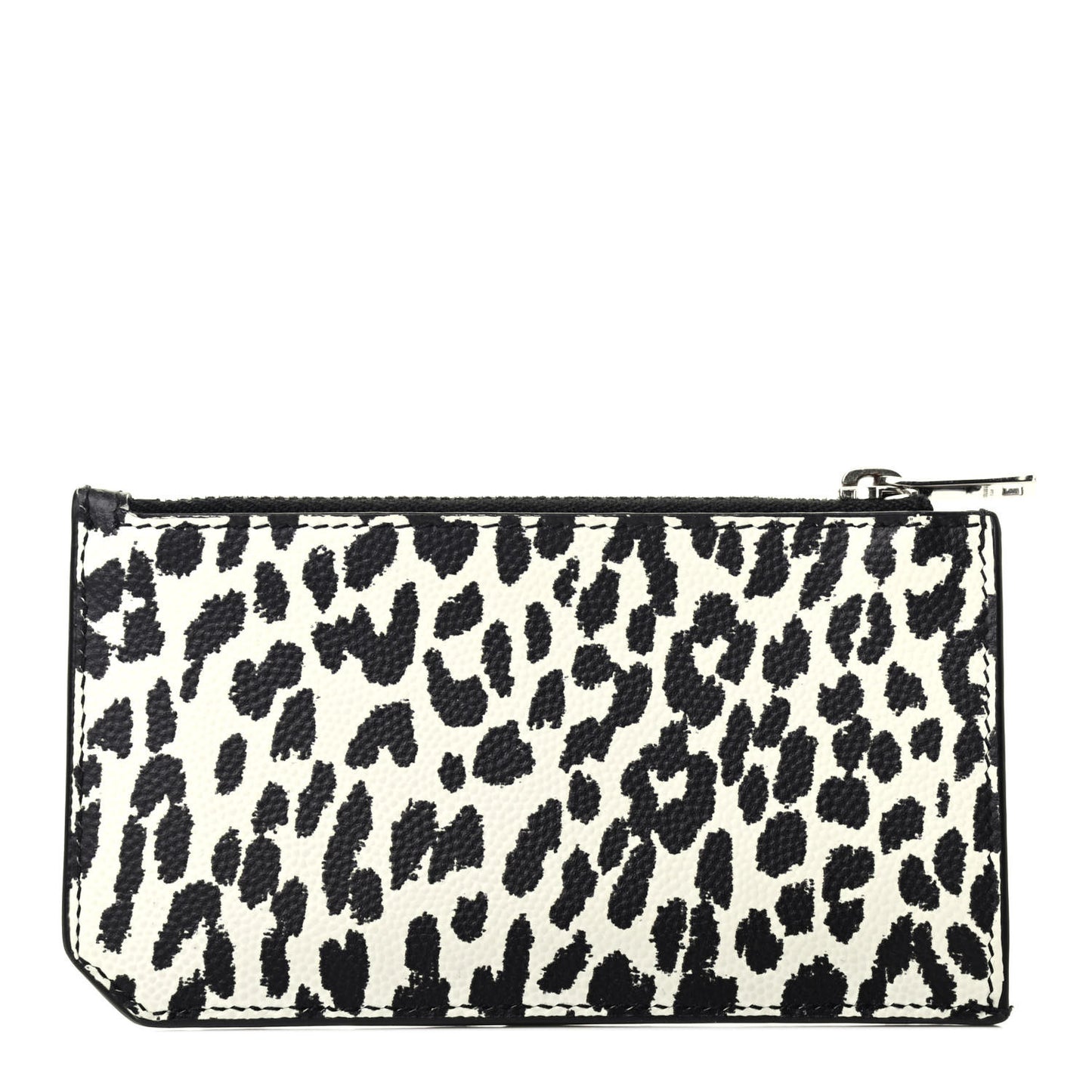 Grain de Poudre Leopard Print 5 Fragments Zip Pouch Card Holder Black