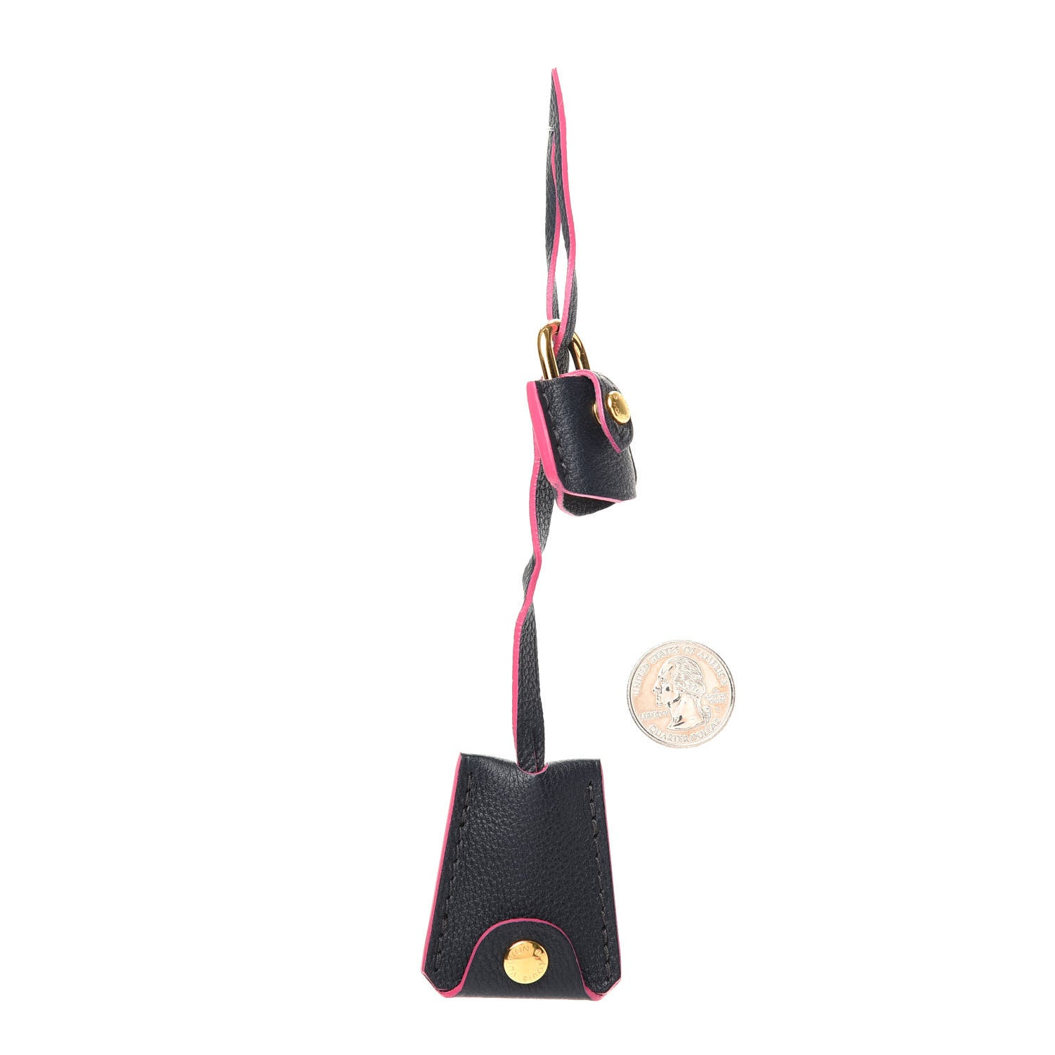 Louis Vuitton Taurillon Clochette Key Bell Holder and Lock Set Cobalt Fuchsia 2 of 3