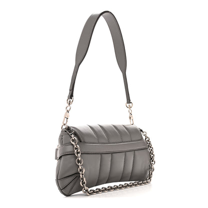 Gucci Nappa Vertical Matelasse Small Maxi Horsebit Chain Shoulder Bag Gray 3 of 10