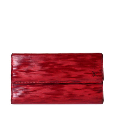 Louis Vuitton Epi Porte Tresor International Wallet Castillan Red 1 of 10
