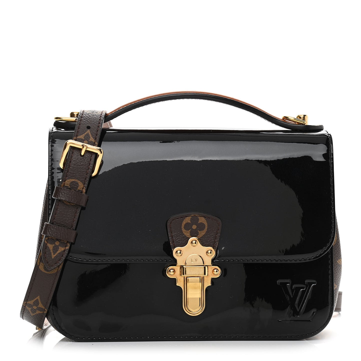 Patent Calfskin Monogram Cherrywood BB Black