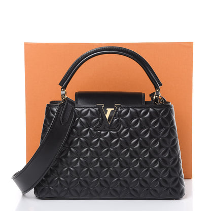 Louis Vuitton Lambskin Quilted Flower Capucines PM Black 11 of 11