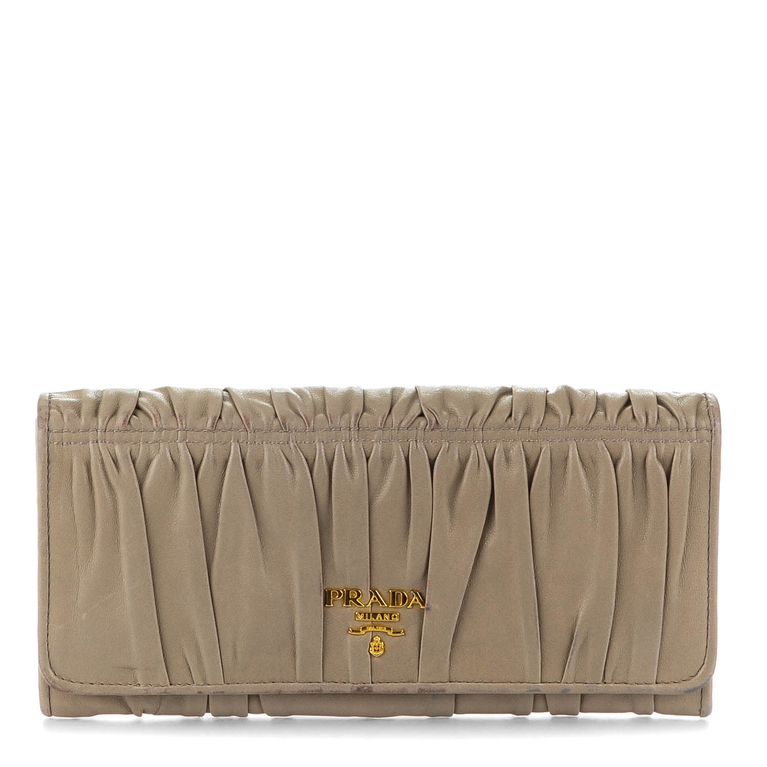 Prada Nappa Gaufre Continental Wallet Argilla 1 of 6