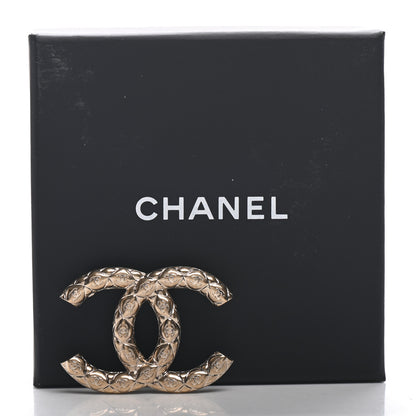 Chanel Metal CC Diamond Quilted Brooch Light Gold 6 of 6