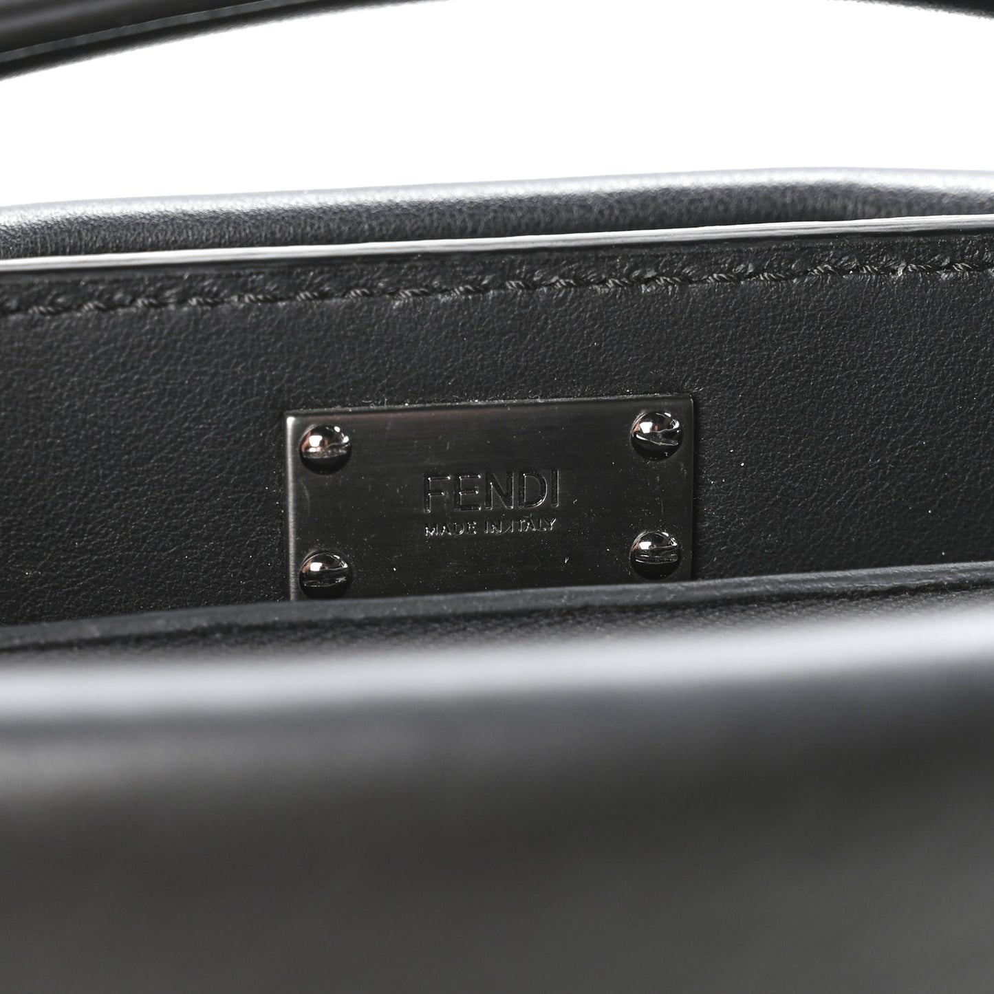 Vitello Grace FF 1974 Embossed Large Peekaboo Iconic Fit Satchel Black