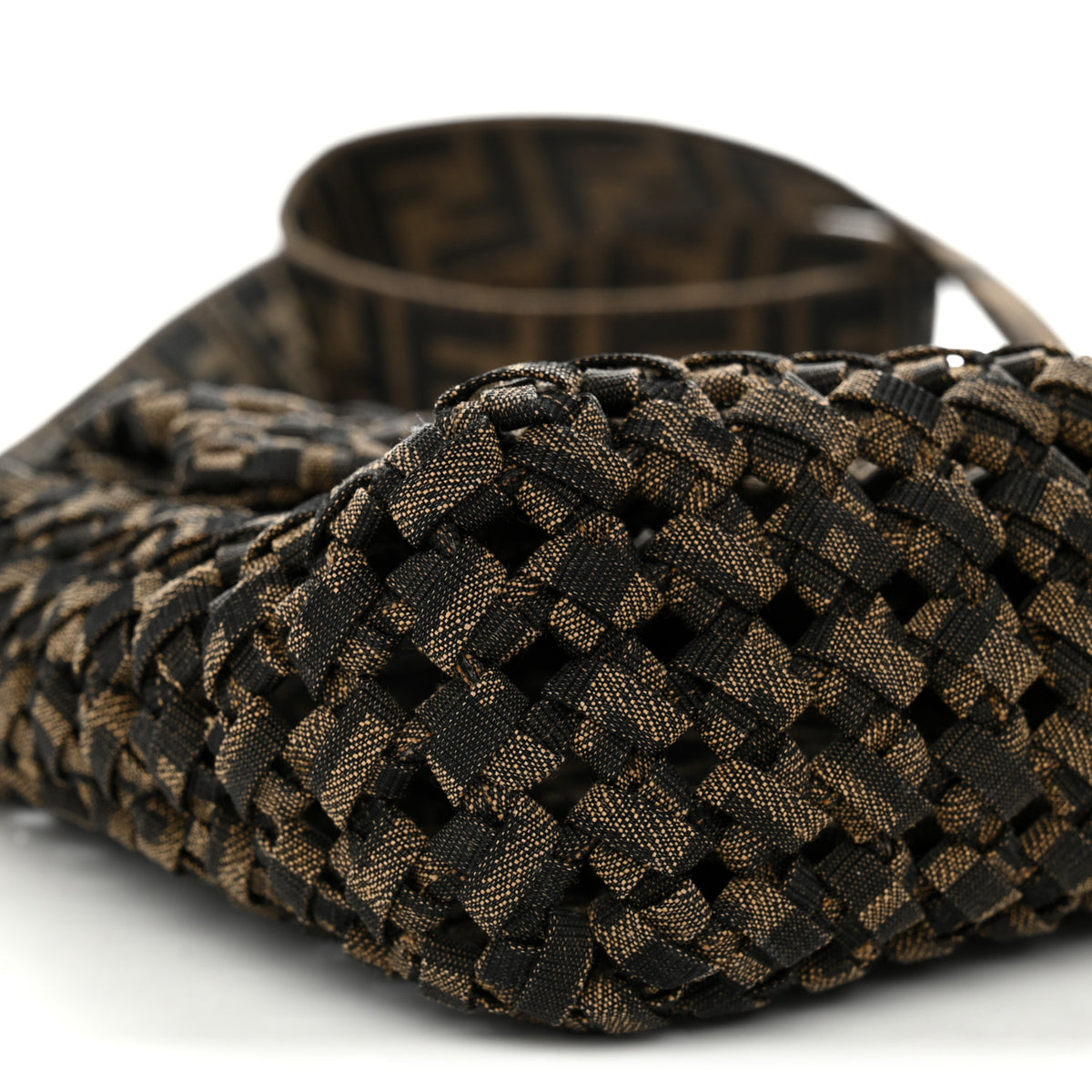 Fabric Jacquard FF 1974 Woven Knotted Baguette Tobacco Moro