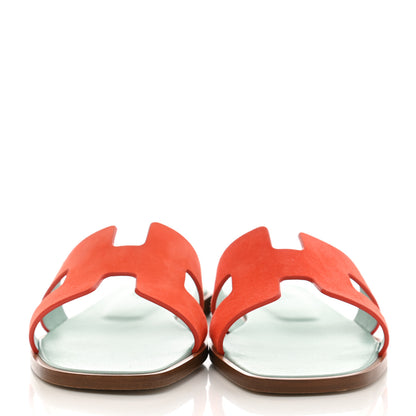 Hermes Suede Goatskin Oran Sandals 37 Rose Sorbet 2 of 10