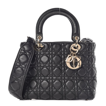 Christian Dior Grained Calfskin Cannage Medium Supple Lady Dior Black 1 of 10