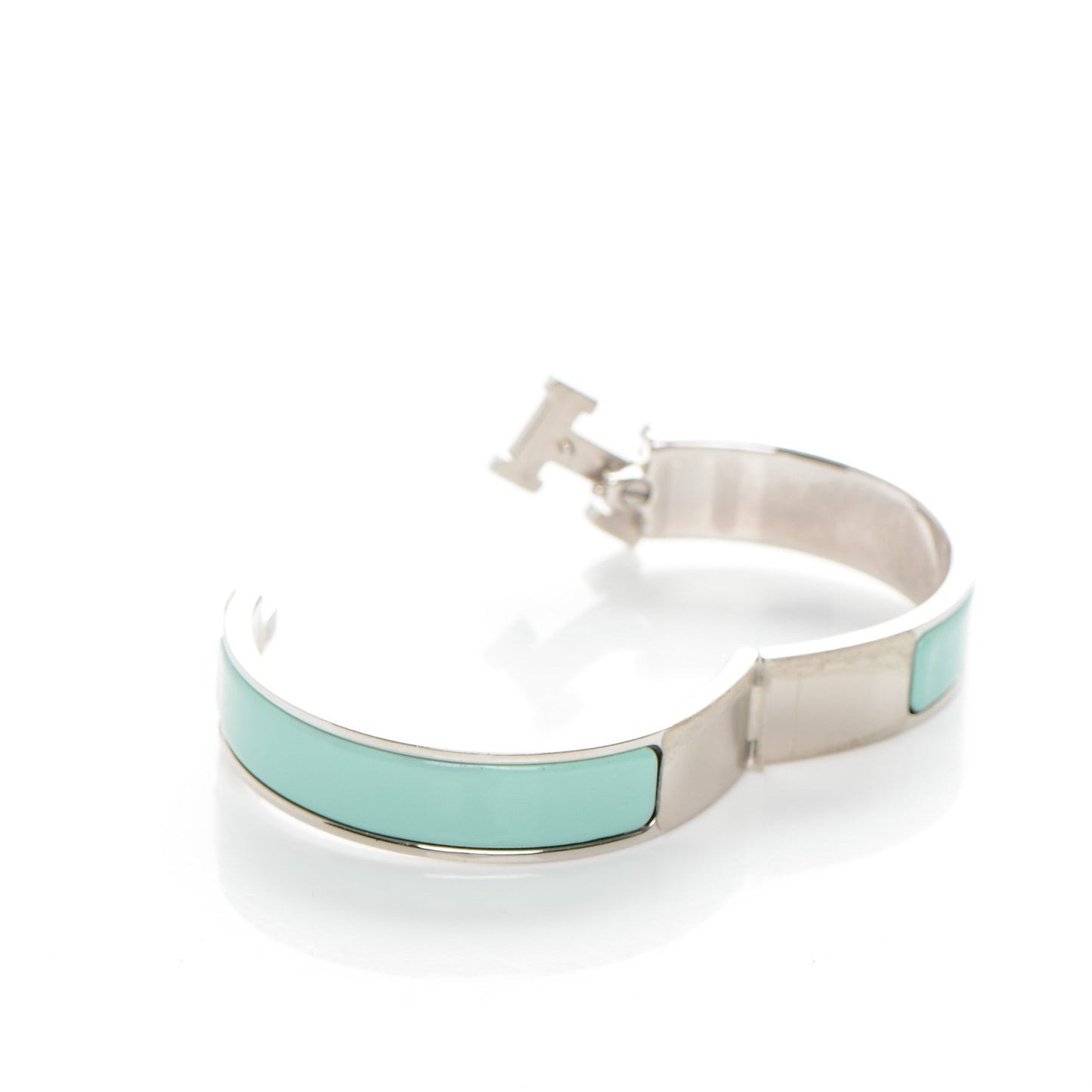 Enamel Clic Clac H Bracelet PM Lagon White