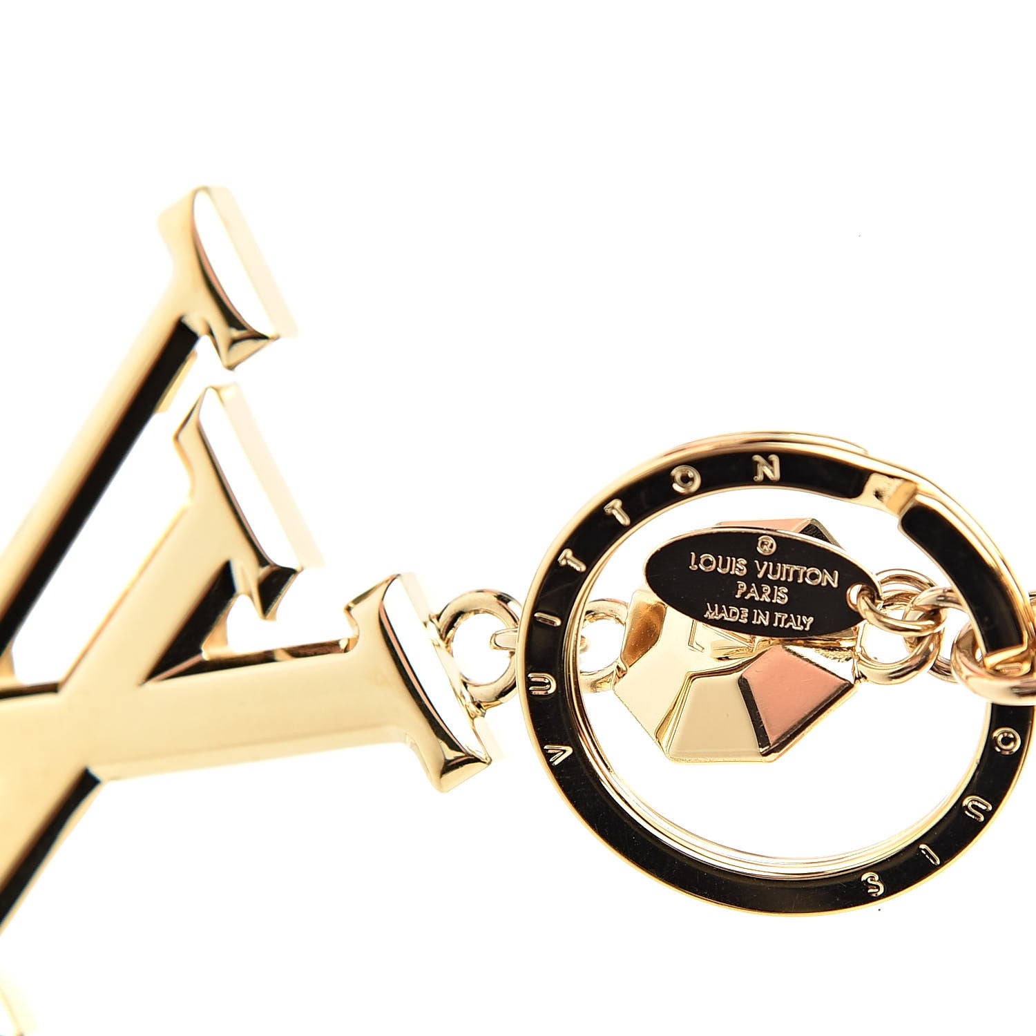 Louis Vuitton LV Facettes Bag Charm Key Holder Gold 3 of 4
