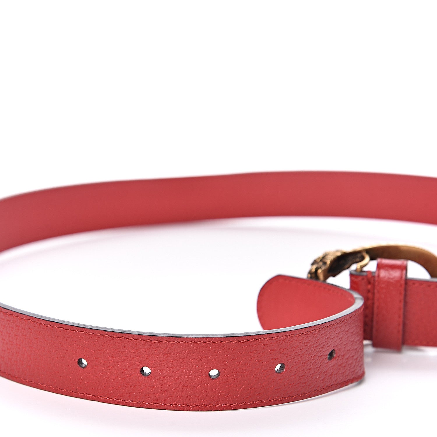 Gucci Textured Calfskin Dionysus 30mm Belt 95 38 Hibiscus Red 7 of 8