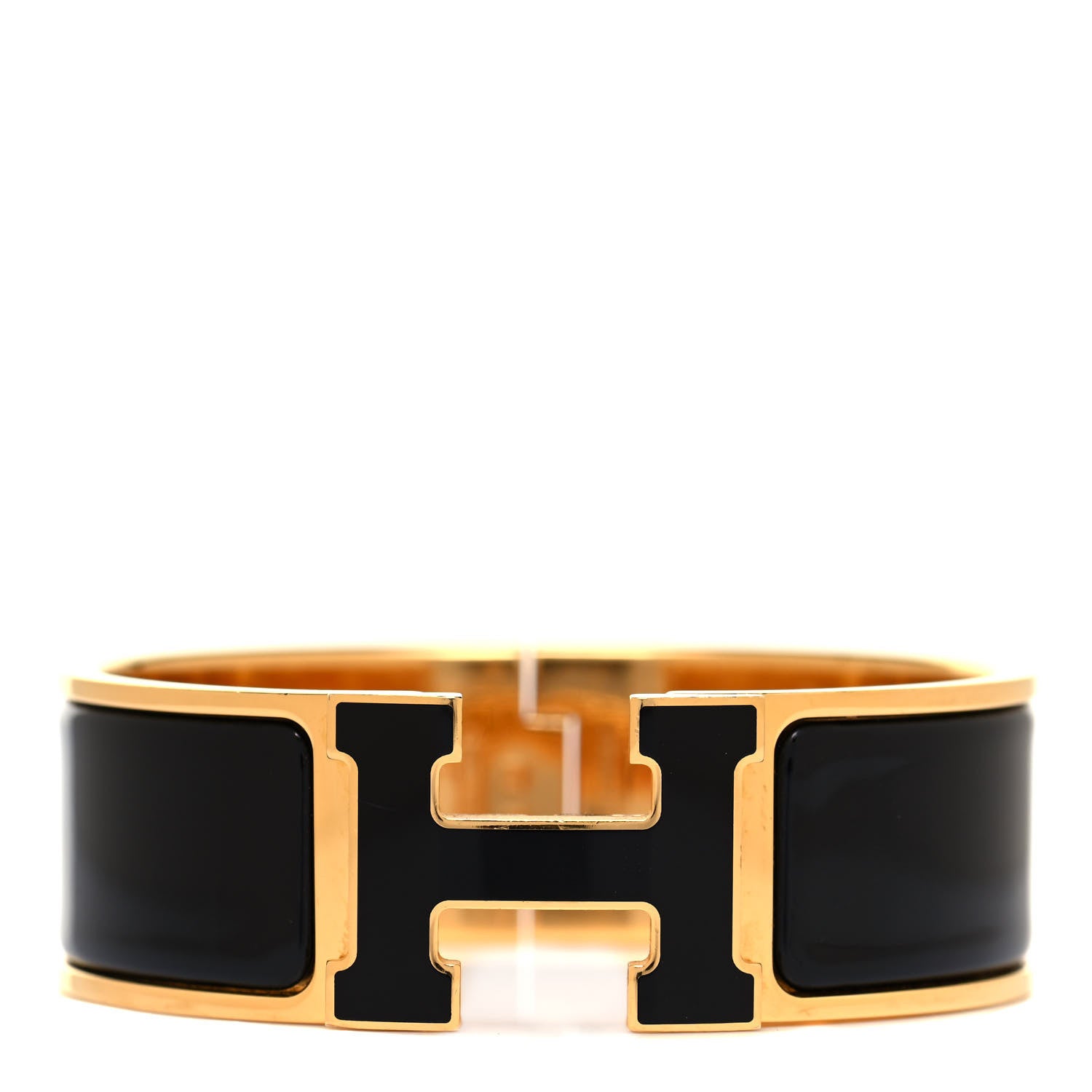 Hermes Enamel Wide Clic Clac H Bracelet PM Black 1 of 6