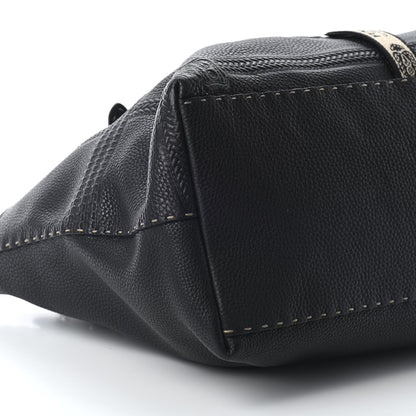 Fendi Metallic Calfskin Romano Selleria Large Villa Borghese Tote Black 7 of 8