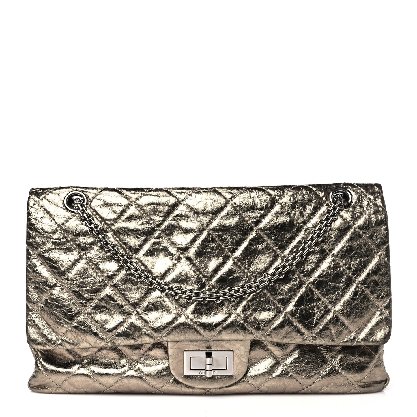 Metallic Aged Calfskin Quilted 2.55 Reissue 227 Flap Gold
