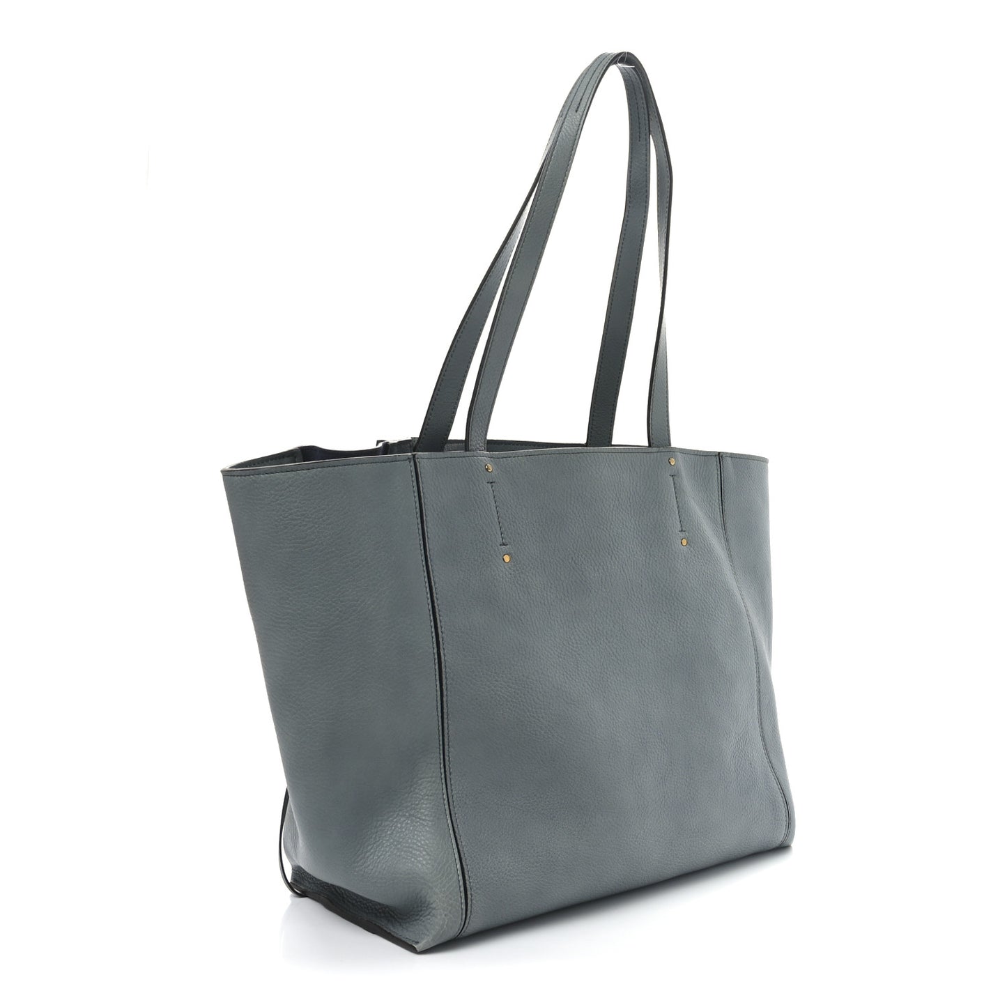 Smooth Calfskin Medium Milo Shopping Tote Cloudy Blue