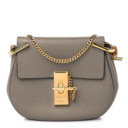 Chloe Grained Lambskin Mini Drew Shoulder Bag Motty Grey 1 of 9