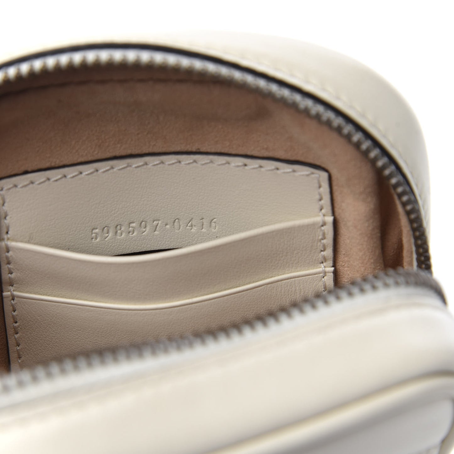Calfskin Matelasse Mini GG Marmont Crossbody Bag White